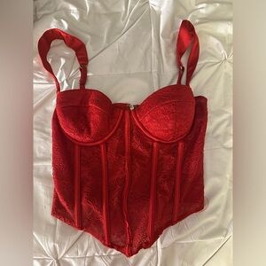 Oh Polly | Red Lace Corset